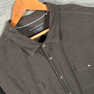 Tommy Bahama IslandZone Shirt Mens‎ XXXL Gray Button Up Pima Cotton Soft Stretch